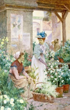 El mercado de las flores Boulogne Alfred Glendening JR mujeres impresionismo Pinturas al óleo